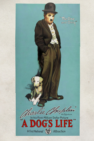 A Dog's Life Movie Charlie Chaplin Tramp Poster Print Posters