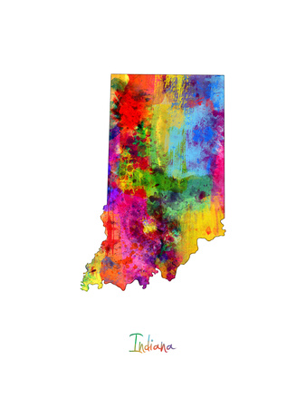 Indiana Map Photographic Print by Michael Tompsett