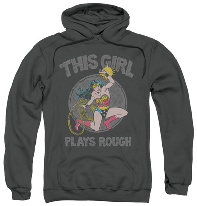 Hoodie: Wonder Woman - Plays Rough Pullover Hoodie