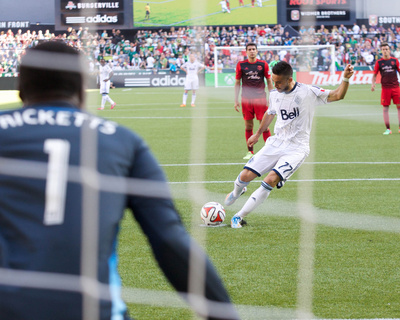 Jun 1, 2014 - MLS: Vancouver Whitecaps vs Portland Timbers - Pedro Morales, Donovan Ricketts Photo by Jaime Valdez