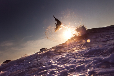 A Young Man Surfing on the Outer Banks of North Carolina Photographic Print by Chris Bickford