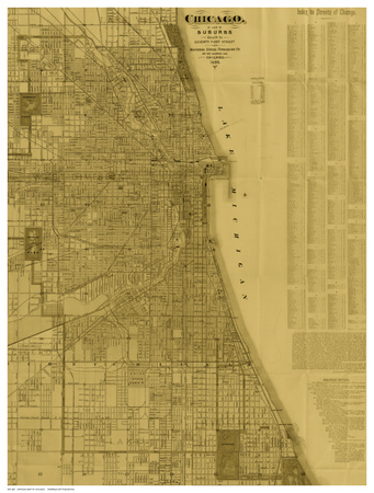 Antique Map of Chicago (neutral) Prints by  Blanchard!