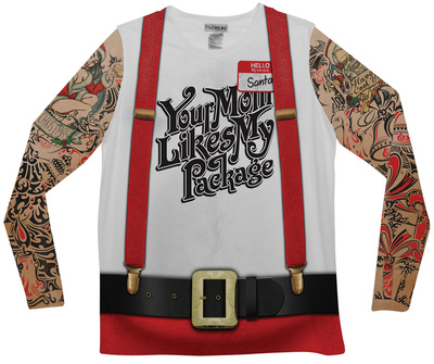 Long Sleeve: Christmas Tattoos & Suspenders Tee T-shirts