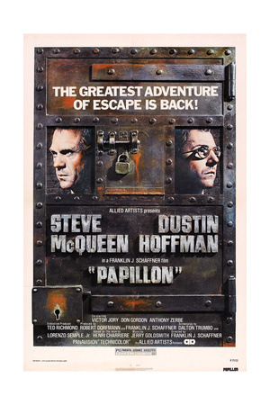 Papillon, from Left Steve Mcqueen, Dustin Hoffman, 1973 Prints