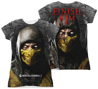 Juniors: Mortal Kombat X - Finish Him (Front - Back Print) Shirts