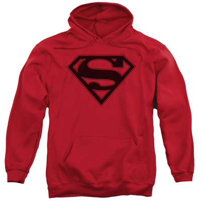 Hoodie: Superman - Red & Black Shield Pullover Hoodie