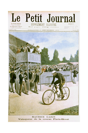 Maurice Garin Winning the Paris-Brest Cycle Race, 1901 Giclee Print
