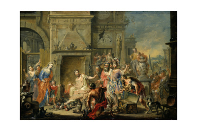 Manius Curius Dentatus Refusing the Bribes of the Samnites Giclee Print by Johann Georg Platzer