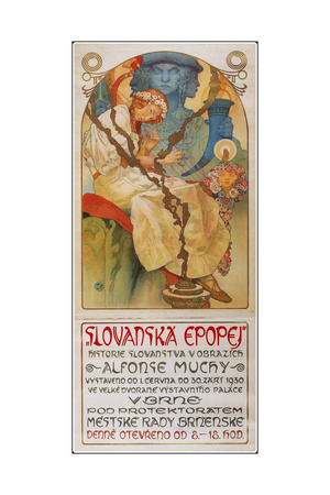 Poster for the Exhibition the Slav Epic (Slovanská Epope), 1928 Giclee Print by Alphonse Mucha