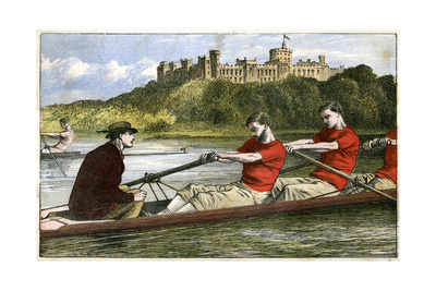 Rowing, 19th Century Giclee Print