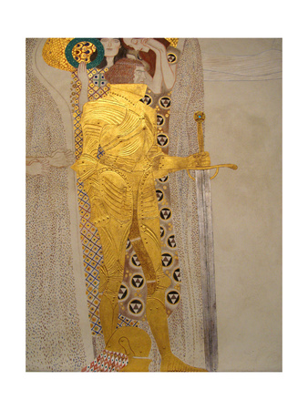 The Beethoven Frieze, Detail: Knight in Shining Armor Giclee Print by Gustav Klimt