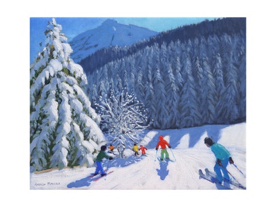 Snow Covered Trees, La Clusaz, France, 2015 Giclee Print by Andrew Macara