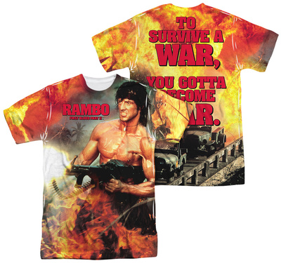 Rambo First Blood II - Become War (Front - Back Print) T-shirts