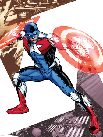 Captain America Corps No.5 Cover: Commander A Croching and Posing Plastic Sign by Phil Jimenez