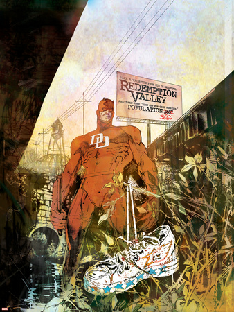 Daredevil: Redemption No.1 Cover: Daredevil Plastic Sign by Bill Sienkiewicz