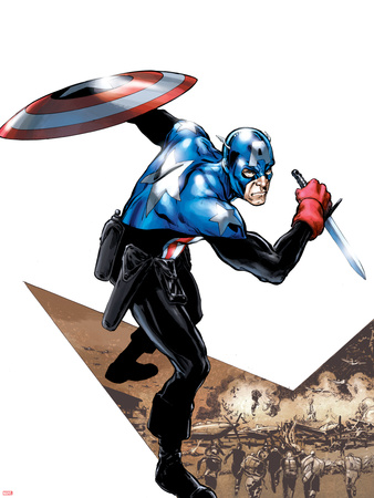 Captain America Corps No.1 Cover: Captain America with Shield and Dagger Plastic Sign by Phil Jimenez