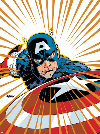 Captain America V4, No.27 Cover: Captain America Fighting Plastic Sign by Dave Johnson