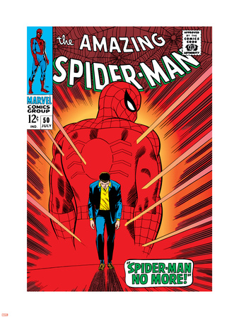 Marvel Comics Retro: The Amazing Spider-Man Comic Book Cover No.50, Spider-Man No More! Plastic Sign