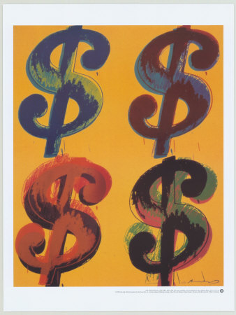 dollar sign images. Four Dollar Signs Print by