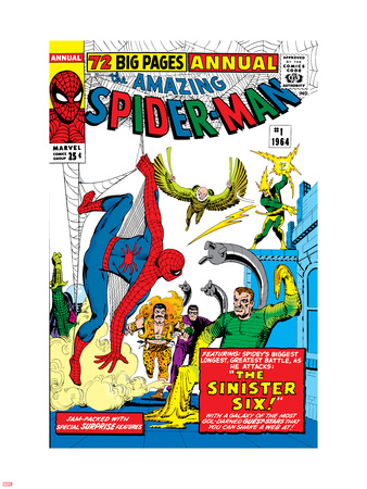 Amazing Spider-Man Annual No.1 Cover: Spider-Man, Sandman, Mysterio, Dr. Otto Octavius, and Electro Plastic Sign