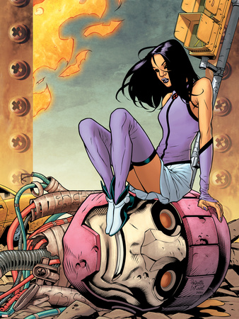 Ultimate X-Men No.88 Cover: Psylocke and Sentinel Plastic Sign by Yanick Paquette