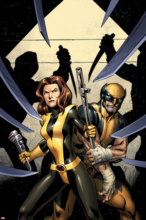 Wolverine 11 Cover: Pryde, Kitty, Wolverine Plastic Sign by Alan Davis