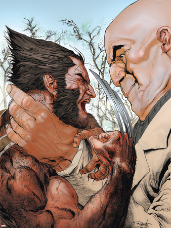X-Men: Wolverine and Kingpin Fighting Cover Plastic Sign by Renato Guedes