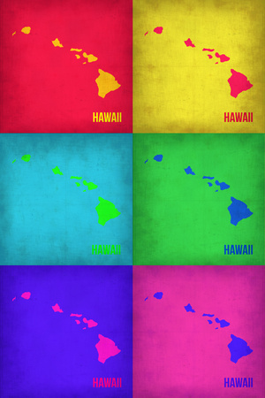 Hawaii Pop Art Map 1 Plastic Sign by  NaxArt