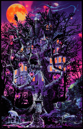 Opticz Treehouse Blacklight Poster Prints by Joseph Charron