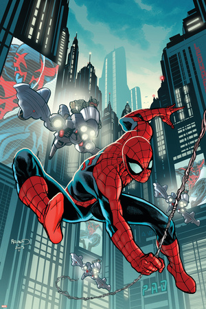 Timestorm 2009/2099: Spider-Man One-Shot No.1 Cover: Spider-Man Fighting Prints by Paul Renaud