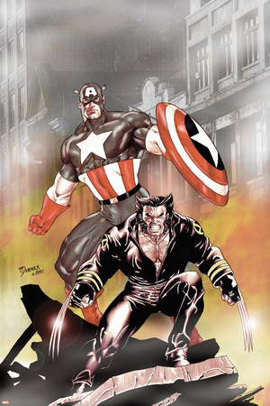 Wolverine Captain America No.1 Cover: Wolverine and Captain America Posters by Tom Derenick