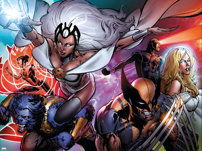 Astonishing X-Men No.31 Cover: Storm, Wolverine, Beast, Armor, Emma Frost and Cyclops Prints by Phil Jimenez