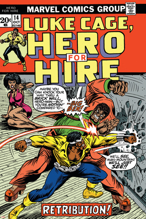 Marvel Comics Retro: Luke Cage, Hero for Hire Comic Book Cover No.14, Fighting Big Ben Posters