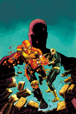 Shadowland: Power Man No.1 Cover: Power Man, Iron Fist, and Daredevil Running Posters by Mike Perkins