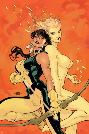 Young X-Men No.2 Cover: Magma and Moonstar Prints by Terry Dodson