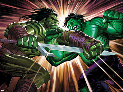 Incredible Hulk No.611 Cover: Skaar and Hulk Fighting Posters by John Romita Jr.
