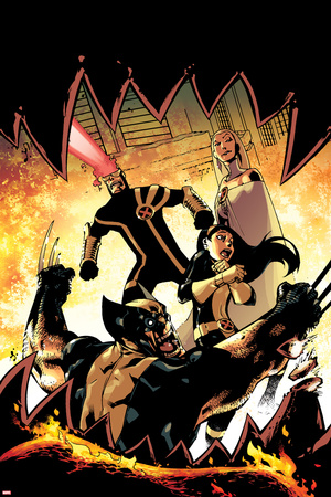 Astonishing X-Men No.37 Cover: Wolverine, Armor, Cyclops, and Emma Frost Posters by Jason Pearson