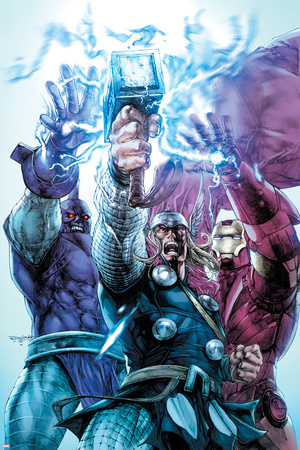 Iron Man/Thor No.4 Cover: Thor, Iron Man, and High Evolutionary Combining Energy Forces Photo by Stephen Segovia