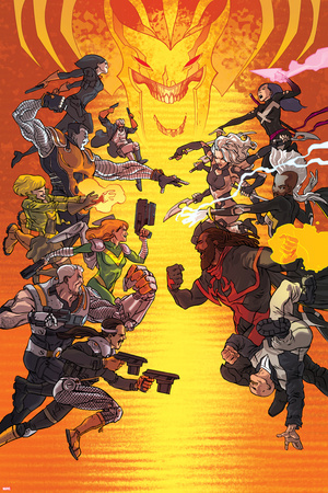 Uncanny X-Force 16 Cover: Bishop, Psylocke, Storm, Puck, Spiral, Cable, Summers, Hope, Dr. Nemesis Posters by Ramon Perez