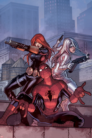 The Amazing Spider-Man No.685 Cover: Spider-Man, Black Widow, and Silver Sable Posters by Stefano Caselli