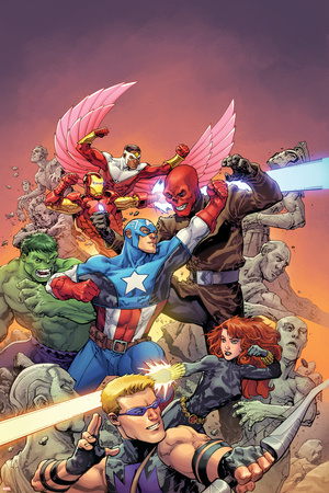 Avengers Assemble Panel with Hawkeye, Black Widow, Captain America, Hulk, Red Skull & More Photo