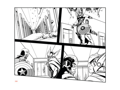 Avengers Assemble Inks Featuring Captain America, Thor Print
