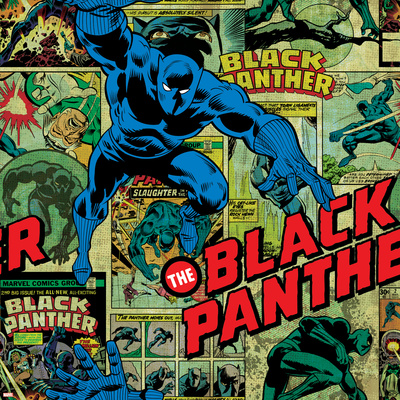 Marvel Comics Retro Pattern Design Featuring Black Panther Posters