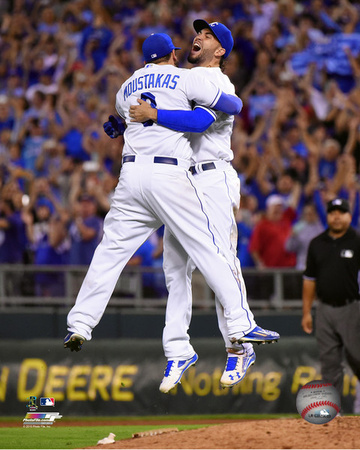 Mike Moustakas & Eric Hosmer celebrate clinching the 2015 American League Central Division title Photo