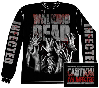 Long Sleeve: The Walking Dead- Infected Hands (Front/Back) T-shirts