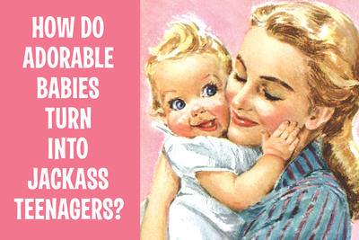 How Do Adorable Babies Turn Into Jackass Teenagers Funny Poster Photo by  Ephemera