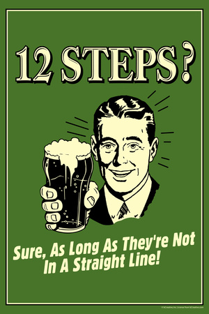 12 Steps Not In A Straight Line Beer Drinking Funny Retro Poster Photo by  Retrospoofs