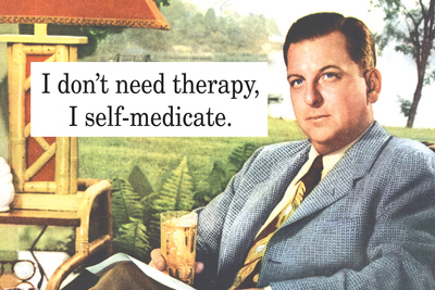 I Don't Need Therapy I Self-Medicate Funny Poster Print by  Ephemera