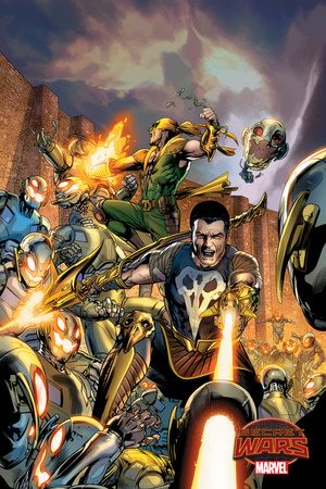 Marvel Secret Wars Cover, Featuring: Punisher, Iron Fist, Ultron Posters