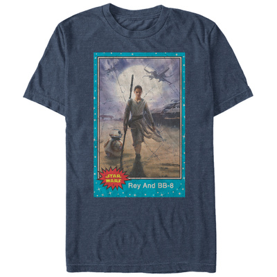 Star Wars The Force Awakens- Rey & BB-8 Trading Card Shirt